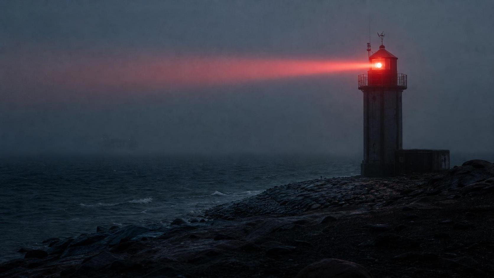 La luce rossa sopra il mare