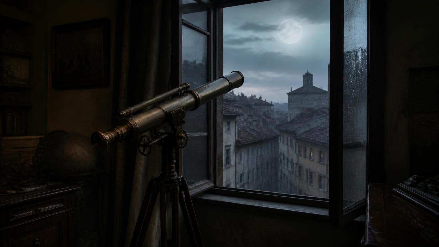 Nel telescopio vedevo la città che mi guardava