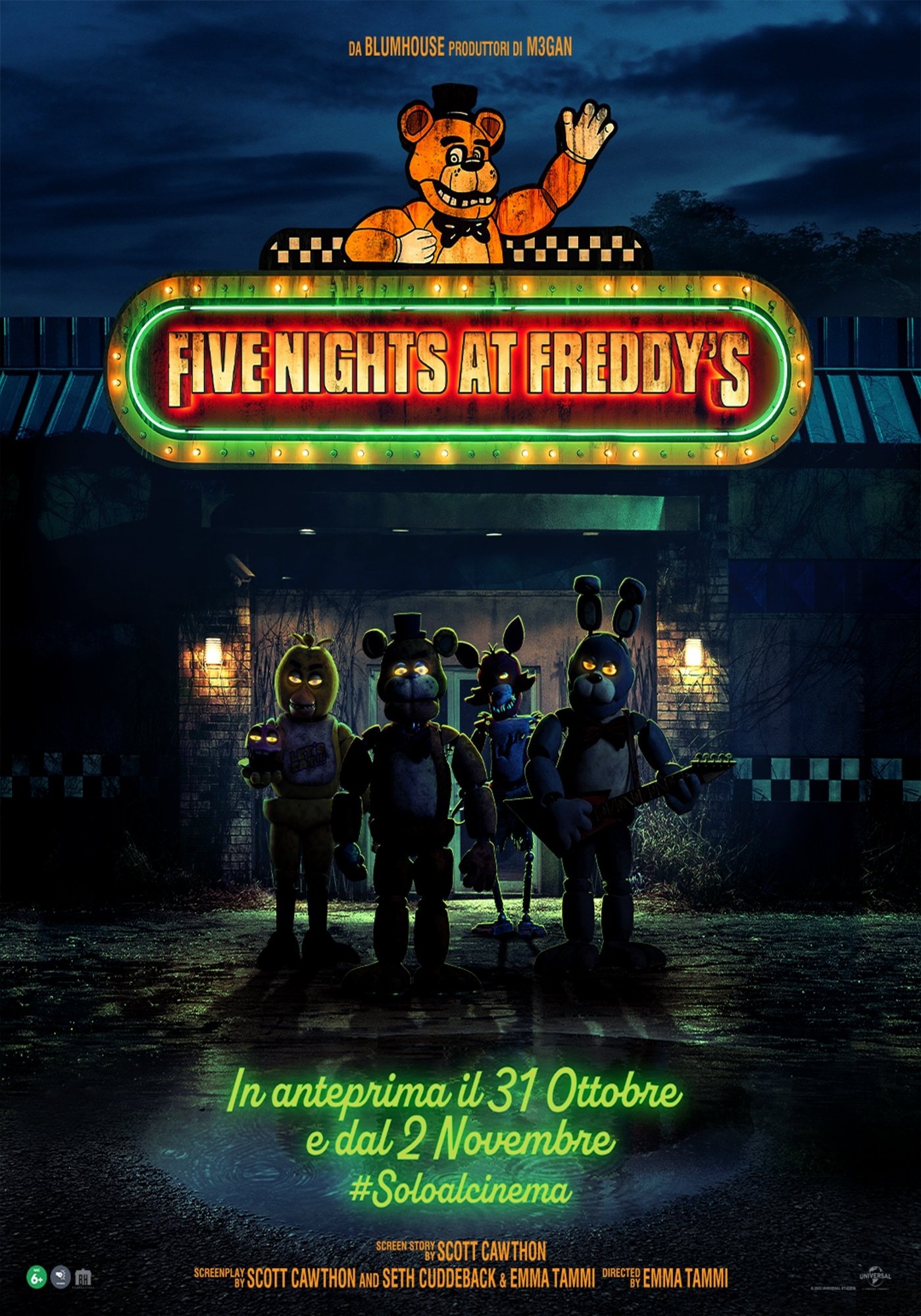 Locandina verticale ufficiale di Five Nights at Freddy's del 2023