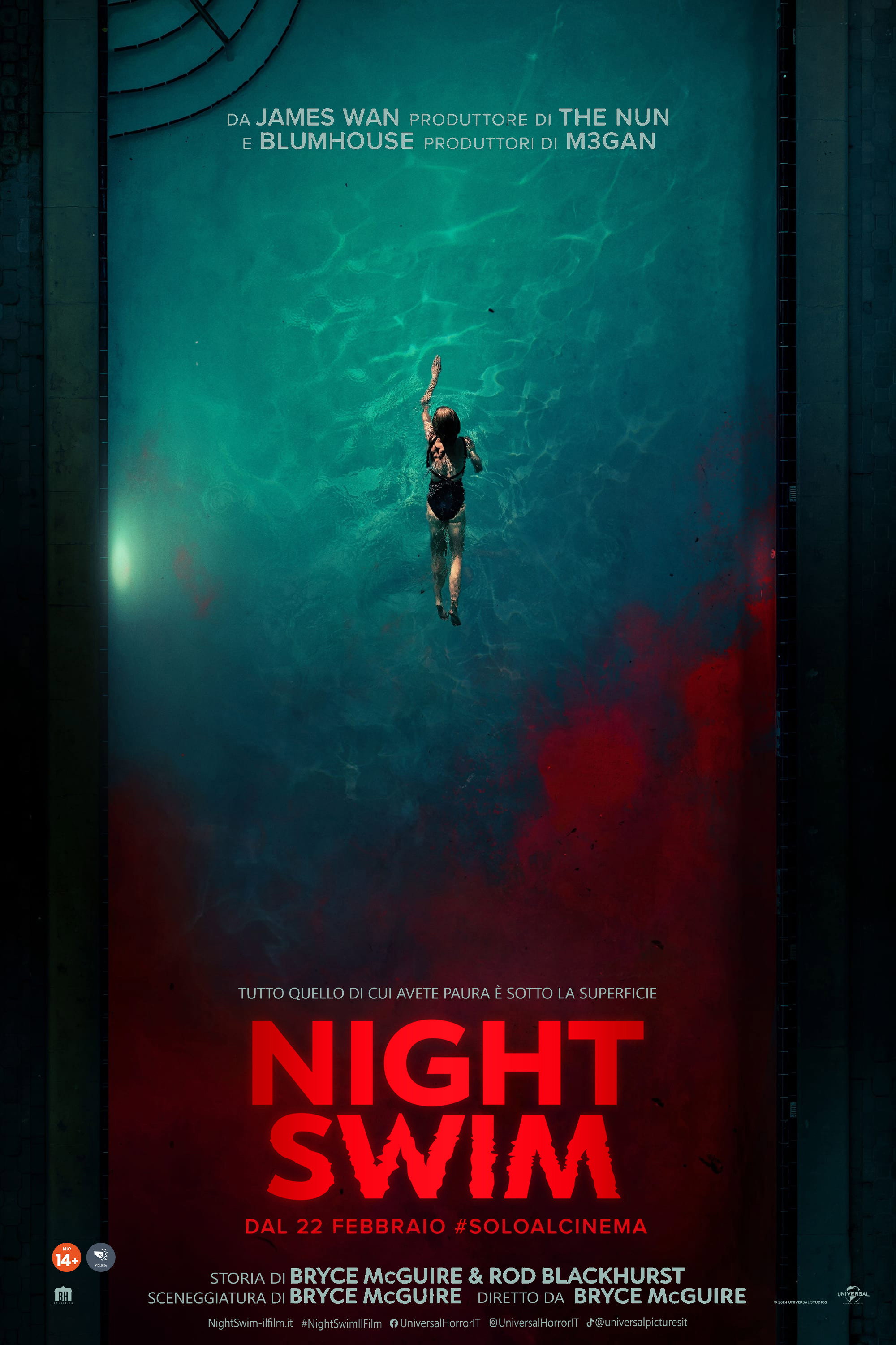 Locandina verticale reale di Night Swim del 2024