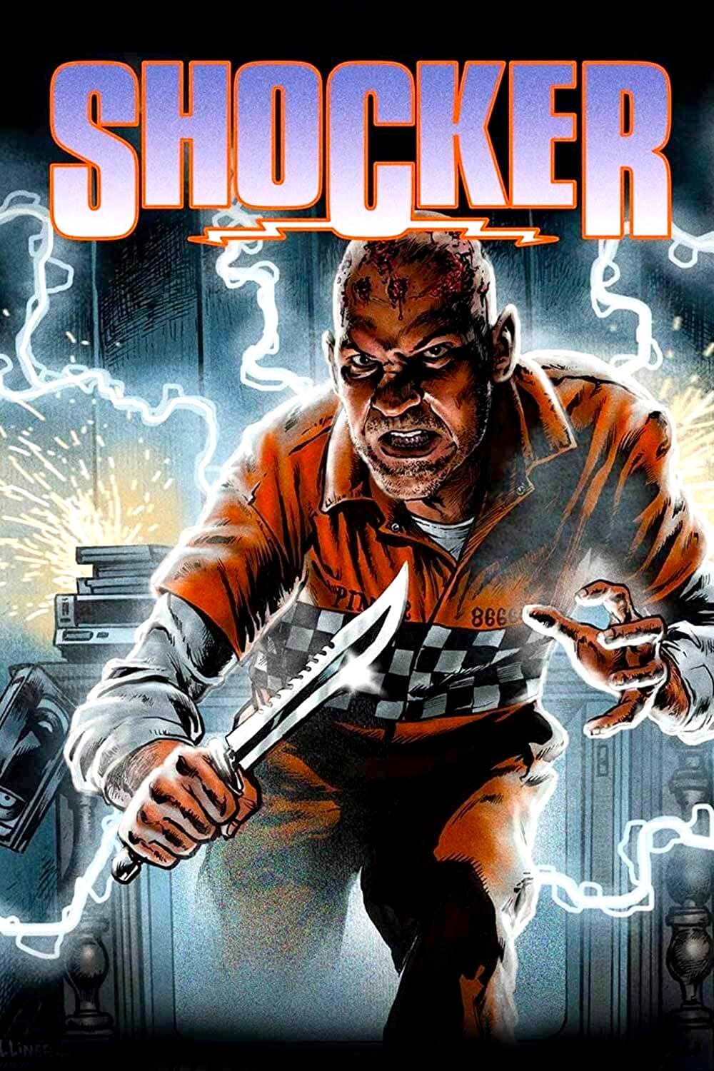 Locandina ufficiale verticale di Shocker del 1989