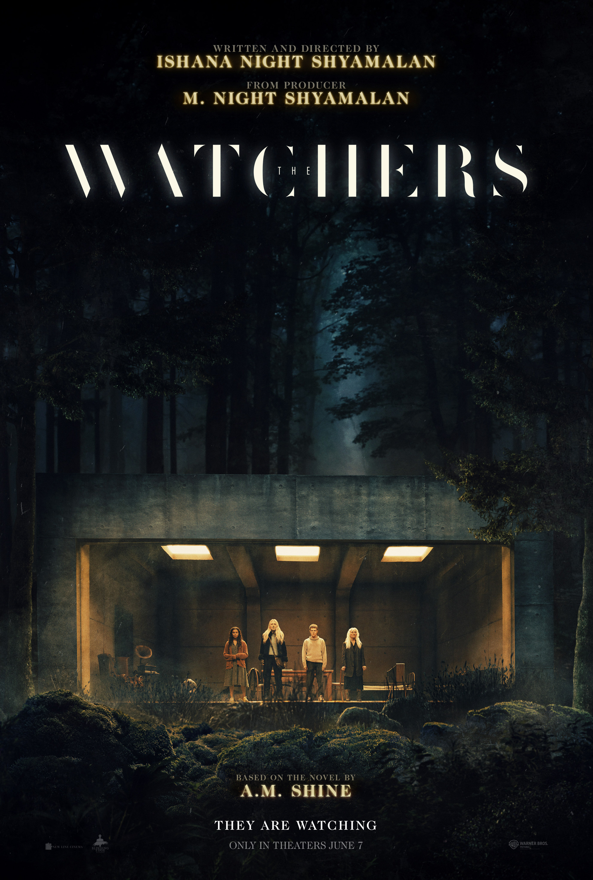 Locandina ufficiale verticale di The Watchers, film horror del 2024 diretto da Ishana Night Shyamalan.